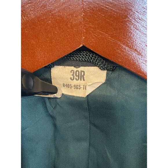 Military Green Jacket with Gold Hardware Men's Button Jacket Blazer Vintage 39R - Picture 4 of 14
